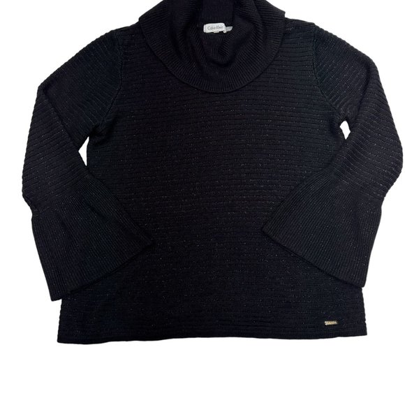 Calvin Klein Cowl Neck Bell Sleeve Sweater (L) - Picture 2 of 8